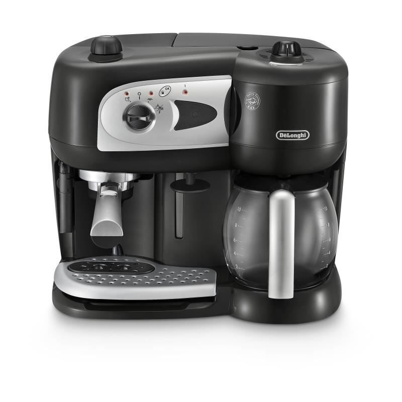 Image of Macchina per caffè espresso combinata a pompa - DELONGHI - BCO261B.1 - 15 bar - Cialde e caffè macinato - Bianco e nero