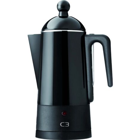 Caffettiera design acciaio nero 6kp
