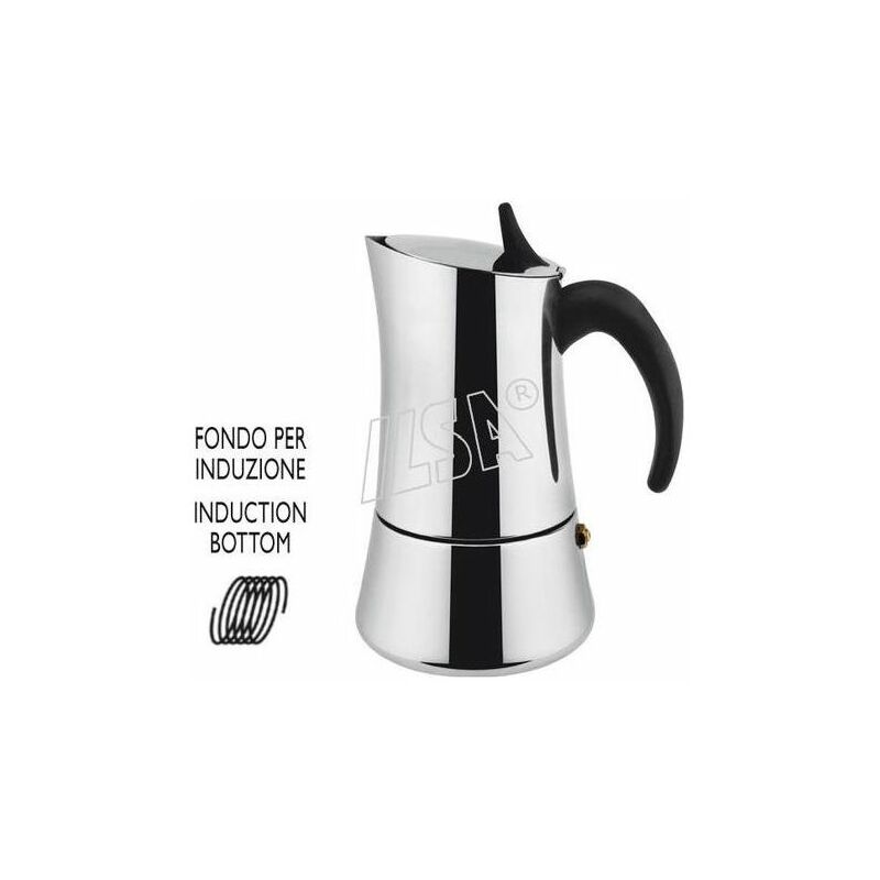 Caffettiera Espresso Elly 4 Tazze per Induzione Acciaio Inox 18-10 - Ilsa