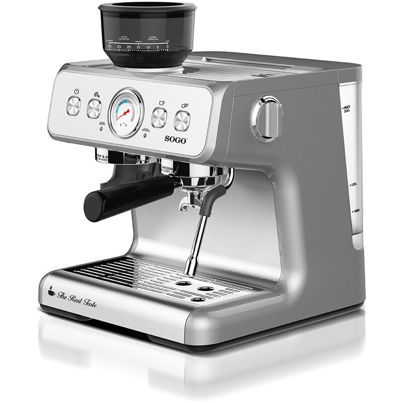 Caffettiera espresso professionale con macina caffè 1550W 2.8L 30impostazioni macinatura Sogo accessori