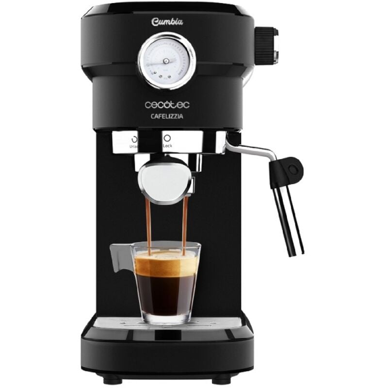 Cecotec - Macchina per espresso con 20 bar, termoblocco, manometro e vaporizzatore.