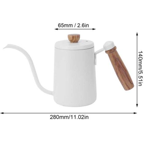 Caffettiera in acciaio inox 304 con manico in legno da 600 ml