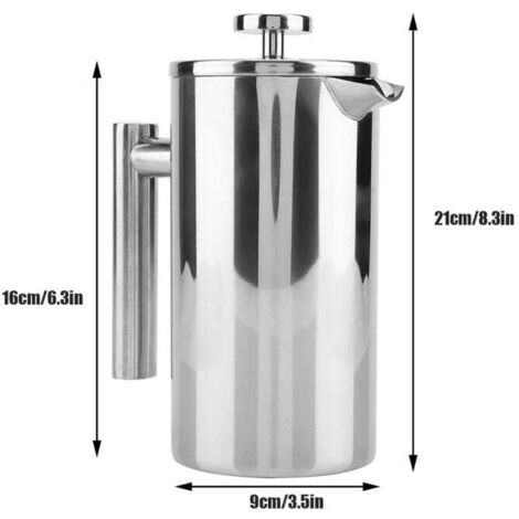 Caffettiera in acciaio inox a doppia parete con filtro (800 ml)