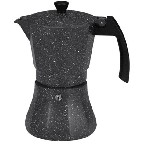 Caffettiera Italiana EDM Nero Alluminio 12 Tazze Induzione