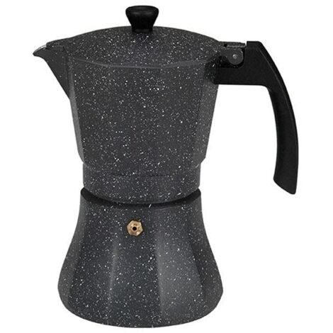 Caffettiera Italiana EDM Nero Alluminio 9 Tazze Induzione