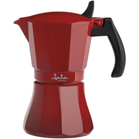 Caffettiera Italiana JATA Cafetera de inducción roja vulcano Rosso Alluminio 12 Tazze (1 Unità)
