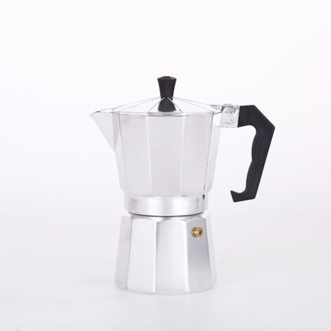 Caffettiera moka con capacità di 6 tazze, corpo in alluminio, classica caffettiera per espresso, ideale per l'uso domestico e in campeggio.