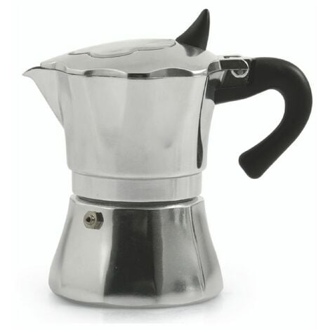 Alessi Caffettiera espresso 9090 manico forato, arancione, 6 tazze