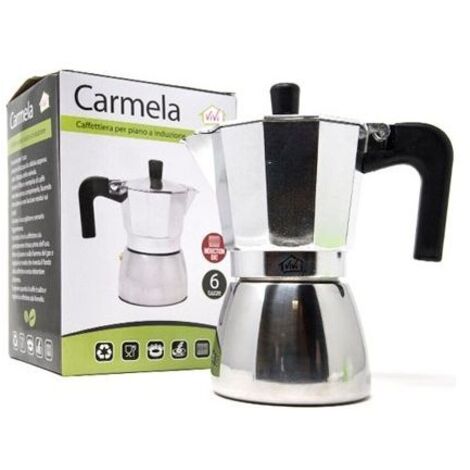 Caffettiera per piano ad induzione 6 tazze in acciaio Inox Carmela