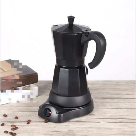 Caffettiera portatile per uso domestico, caffettiera portatile da 6 tazze, 300 ml, caffettiera elettrica con base rimovibile e protezione contro il surriscaldamento, un regalo perfetto per gli amanti 