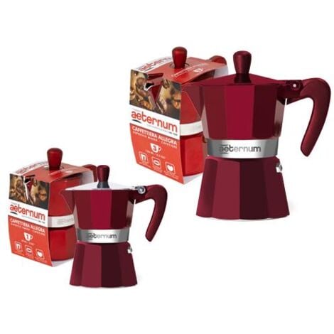 BIGHOUSE IT CAFFETTIERA MOKA BIALETTI MODELLO AETERNUM RED 3 TAZZE CAFFE ESPRESSO (01666)