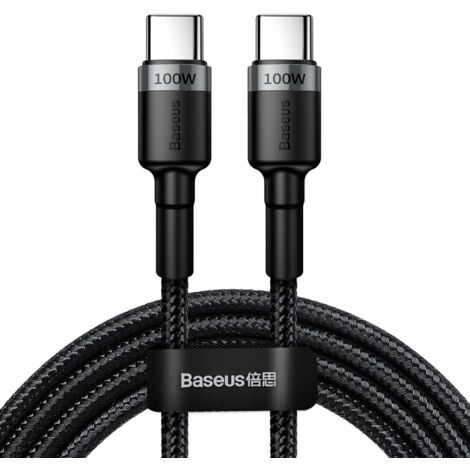 Cafule Nylonkabel USB-C Power Delivery 2.0 100W 20V 5A 2m Grau