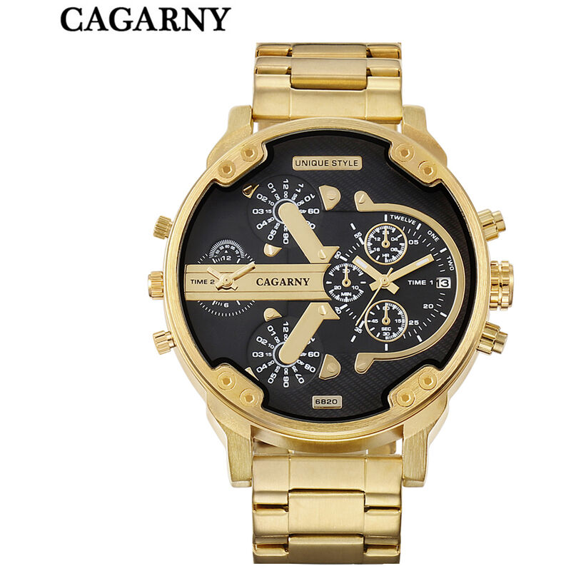 

reloj de cuarzo de negocios para hombre, reloj de pulsera con banda de acero inoxidable, relojes de esfera grande exquisitos a la moda,3# - Cagarny