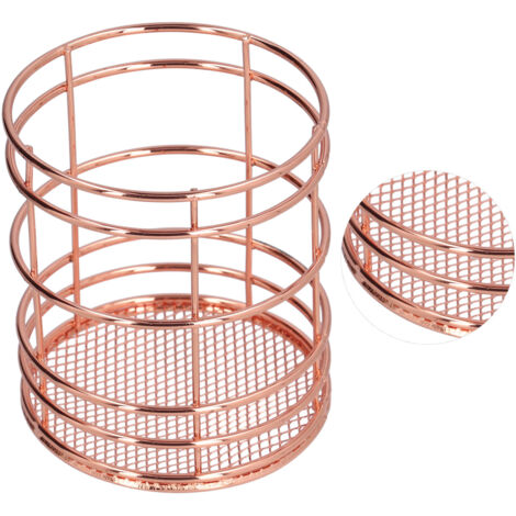 Cage à baguettes creuse ronde multifonction - Porte-stylos de bureau pour cuisine et maison - Rose doré (J13454CP)