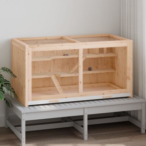 Cage à hamster 104x52x54 cm bois massif de sapin CFW18389