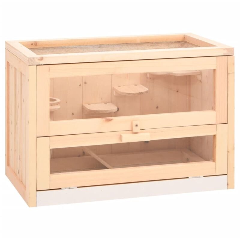 Vidaxl - Cage à hamster 60x35,5x42 cm bois massif de sapin