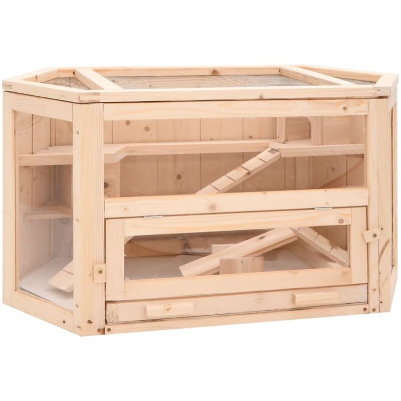 Vidaxl - Cage à hamster 80x40x43 cm bois massif de sapin