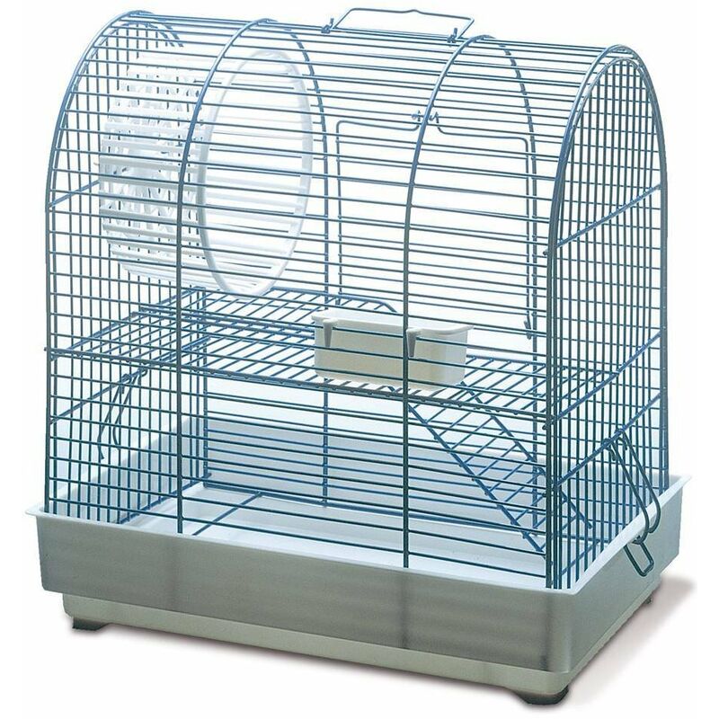 Cage à hamster à deux étages complète avec roue et mangeoire