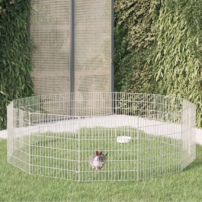 torana - cage à lapin 12 panneaux 54x60 cm fer galvanisé