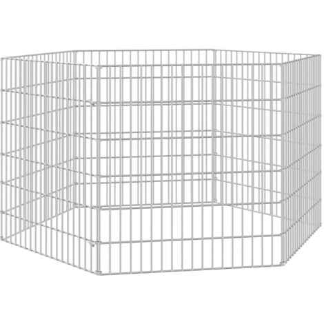 vidaXL Cage à Lapin Fer Galvanisé Clapier Parc Enclos Animaux Multi-taille