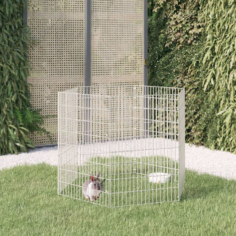 Cage à lapin 6 panneaux 54x80 cm Fer galvanisé