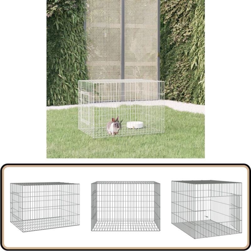 Cage à lapin 78x54x54 cm Fer galvanisé - Cage À Lapin - Clapier Lapin - Abri Lapin - Animal Domestique - Accessoires Petit Animal