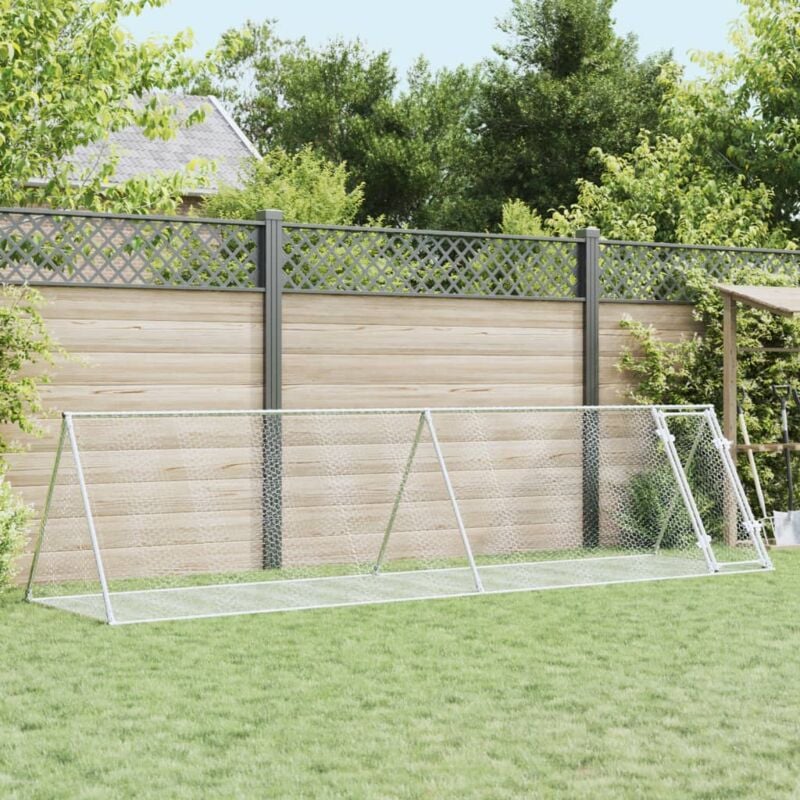 Vidaxl - Cage à lapin argenté 400x105x91 cm acier galvanisé