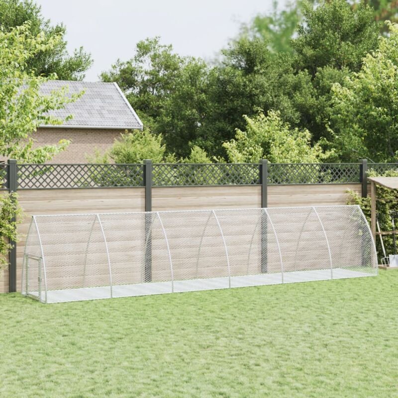 Clapier argenté 600x105x120 cm acier galvanisé vidaXL