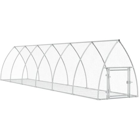 Cage à lapin argenté 600x105x120 cm acier galvanisé CFW14643