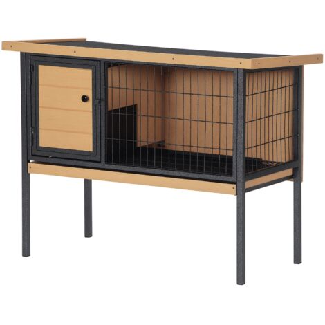 Cage à lapins sur pieds, clapier pour rongeurs, cochons d'inde avec toit ouvrable - dim. 91,5L x 45l x 70H cm