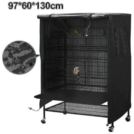 Cage à oiseaux Barsinfi, étanche, grande cage à oiseaux, cage à perroquet lavable (cage à oiseaux non incluse) - Noir -