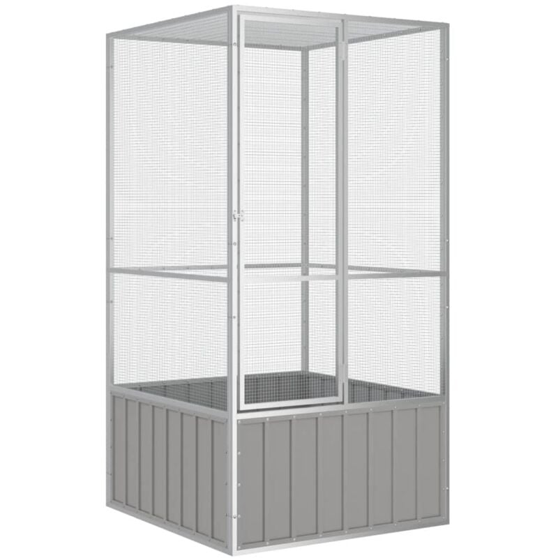 Cage à oiseaux Gris 111x107x211,5 cm Acier galvanisé CFW49330