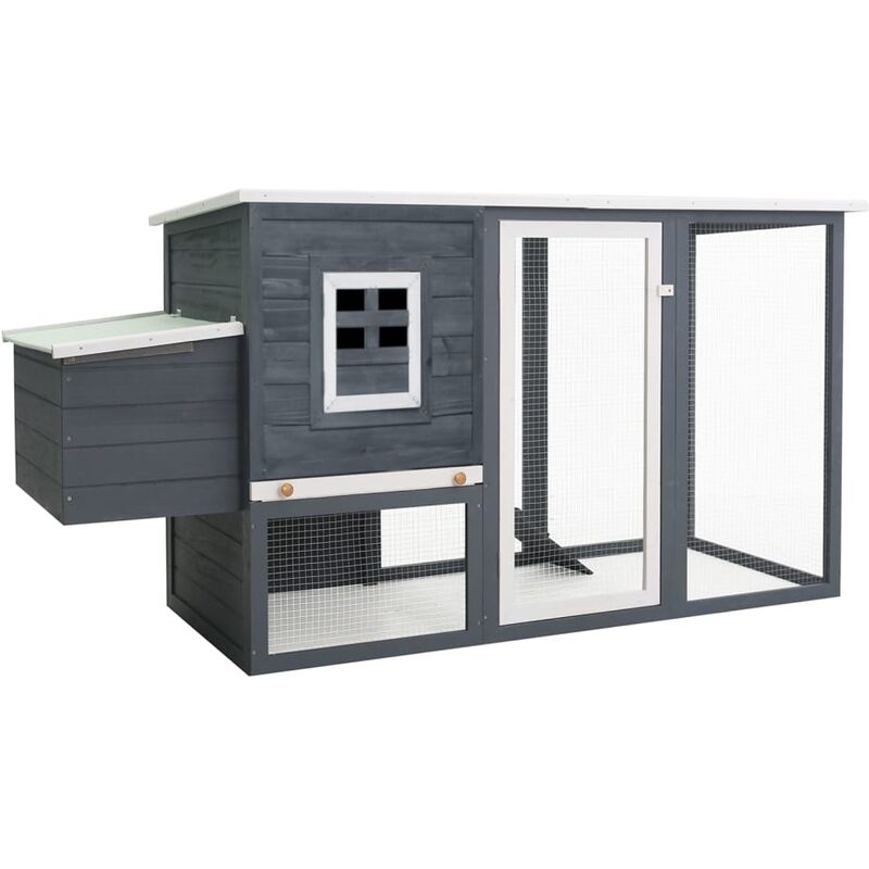 Vidaxl - Poulailler d'extérieur avec 1 nichoir Gris Bois