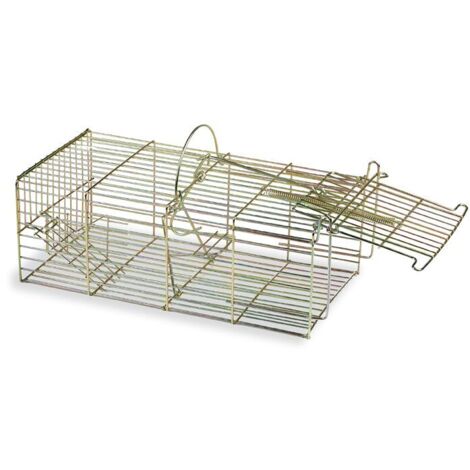 Cage attrape nuisible multiprise pour petits mammifères – Métal galvanisé résistant à la corrosion – Dimensions 180 x 365 mm – Double entrée sécurisée – Gaun
