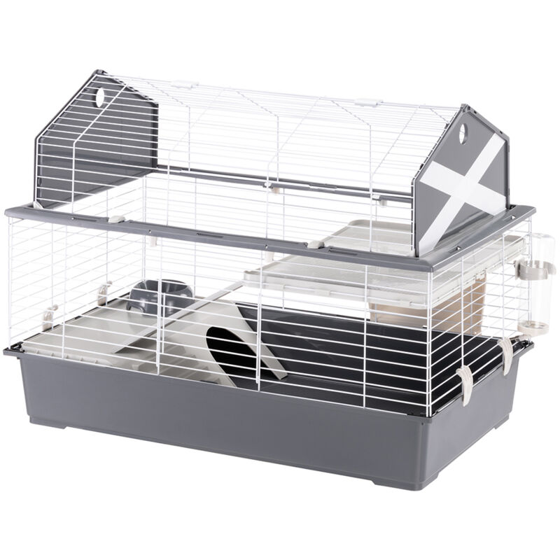 Ferplast - barn 120 Cage pour lapins avec accessoires et adhésifs. Agencement style grange américaine.. Variante - Misure: 119 x 58 x h 77 cm - Ferplast - barn 120 Cage pour lapins avec accessoires et adhésifs. Agencement style grange américaine.. Variante - Misure: 119 x 58 x h 77 cm -