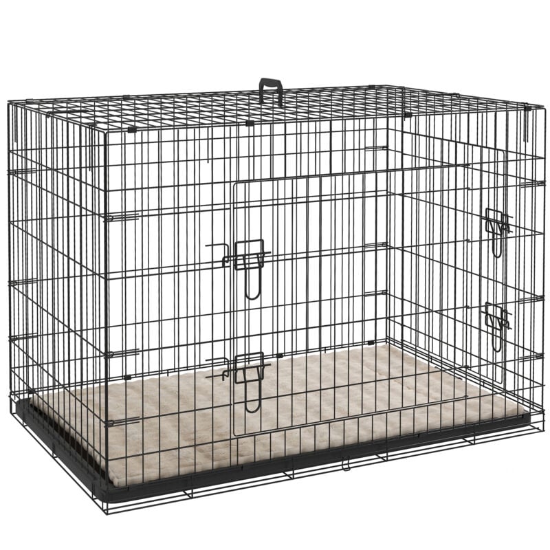 Pawhut - Cage caisse de transport pliable pour chien 105 x 70 x 75 cm avec coussin