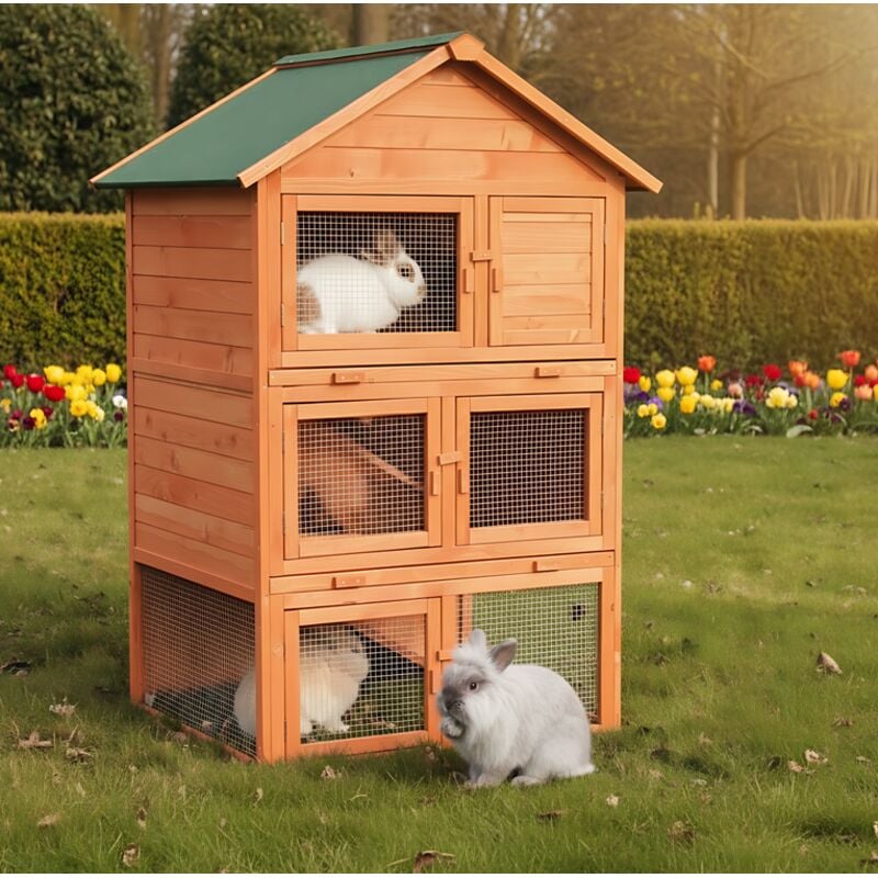 Cage Clapier Enclos pour lapins 106 x 83 x 160 cm-Modele 029 Jumbo