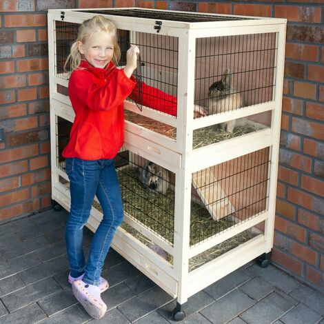 Cage Clapier Enclos pour lapins 115 x 60 x 118 cm.Modele 046 Calin