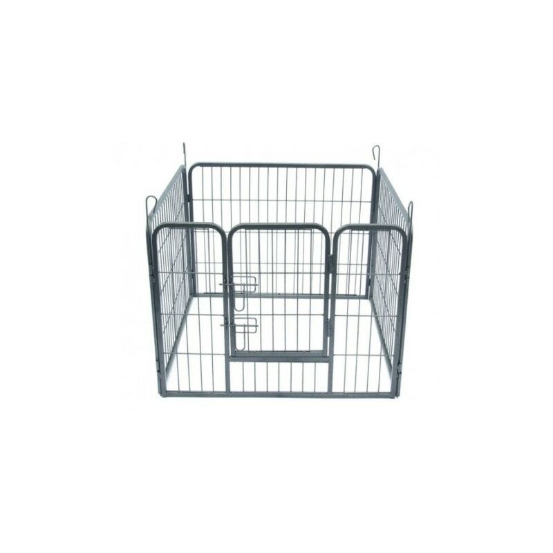 Mercatoxl - Cage Clôture Metal Box Rongeurs Chiens Chiots 4 Panneaux H 80 Cm