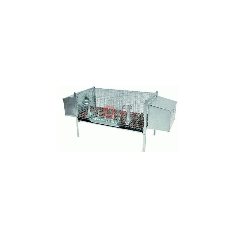 Inferramenta - Cage d&39A levage pour lapins deux places avec nids pour l&39A levage cm 154x53xH70 pliable
