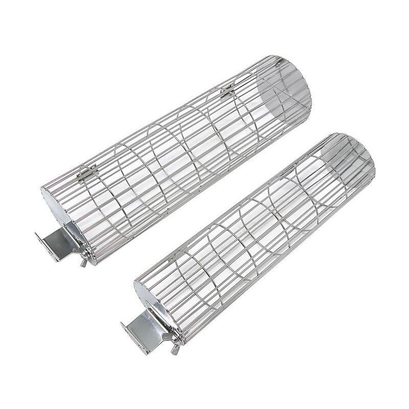 Cage de barbecue roulante, outil de grille de barbecue en acier inoxydable extérieur, 50,5 7,5 cm