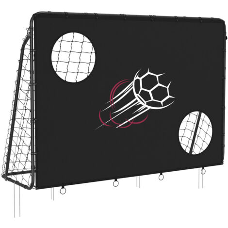 Cage de Football pour Enfant avec Toile Cible, Filet de Football, Montage Rapide, pour Jardin, Cour, Parc, Plage, Tubes en Fer, Filet en PE, Noir
