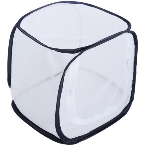 Cage de Papillons Polyester Reutilisable 30x30x30cm Portative Ventilee avec Fermeture Eclair