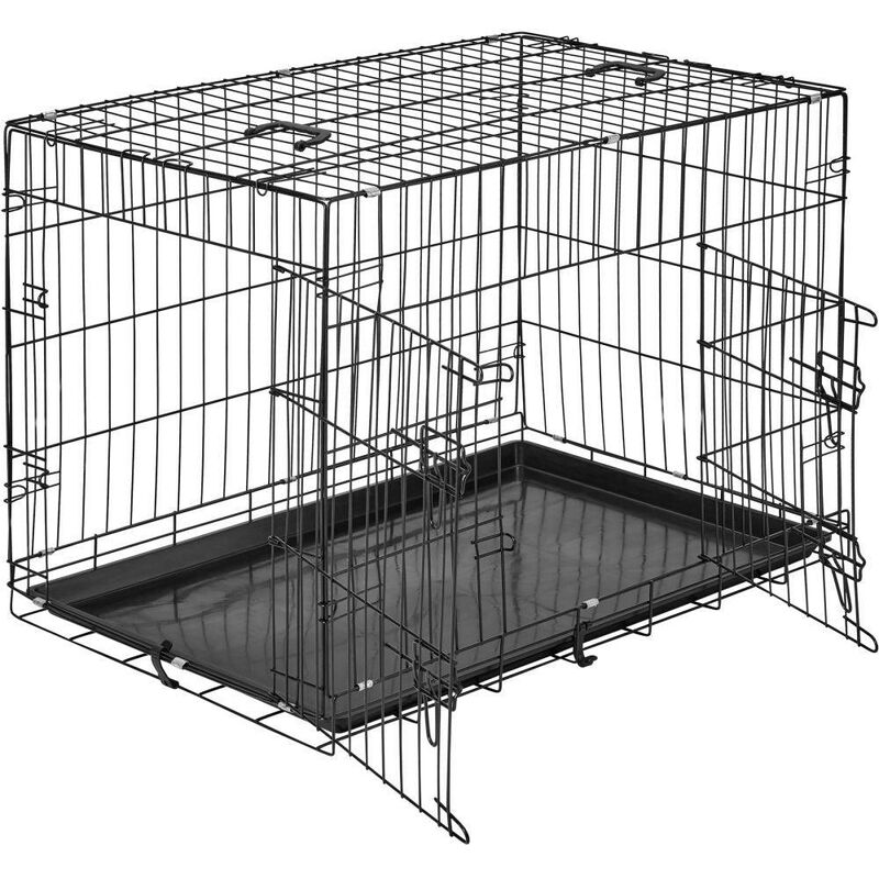 Cage de transport chien acier 89 x 58 x 65 cm - Or