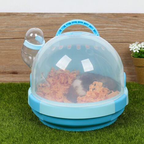 Cage de transport confortable pour hamster, cochon d'Inde, hérisson bleu