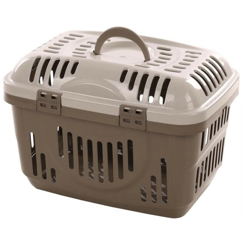 Cage de transport Darva taupe 48.5 x 33.5 x 33 cm animaux max 8 kg Flamingo