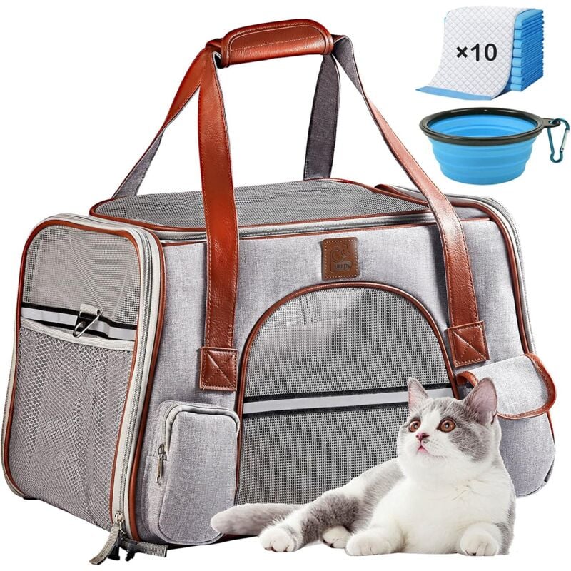 Cage de transport pliable pour chat et chien Sac de transport respirant Sac de transport pour chat chien Sac de transport pour chat dans la voiture