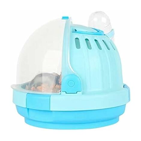 Cage de transport portable pour hamster, avec sacs à main de voyage pour bouteille d'eau et maison de vacances de transport extérieur pour petits animaux comme le hamster nain et la souris