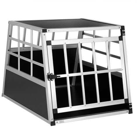 Cage de transport pour animaux domestiques noir argent caisse chien boîte grille