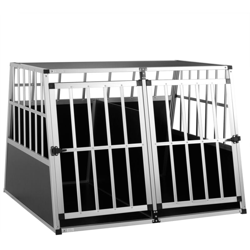 Cage de transport pour animaux domestiques noir argent caisse chien boîte grille Cage pour animaux xxl
